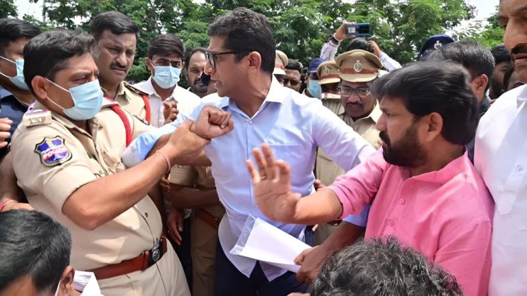 “Fact-Finding Committee Members of BRS Arrested at Gandhi Hospital in Hyderabad”