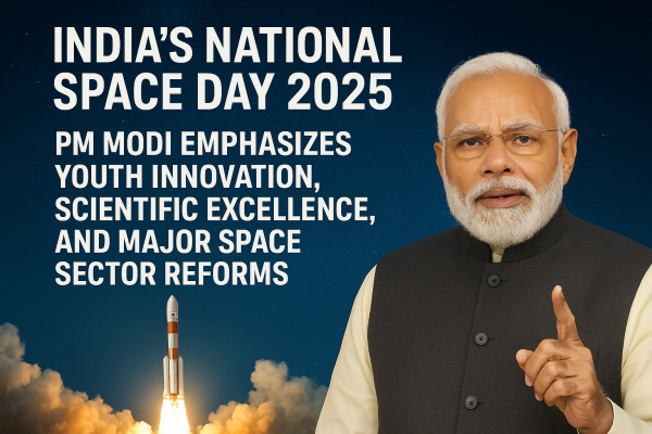 India’s National Space Day 2025: PM Modi Emphasizes Youth Innovation, Scientific Excellence, and Space Sector Reforms